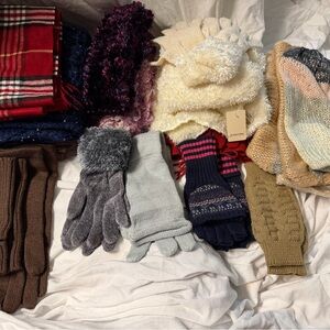 Cozy Textured Winter Knit Scarf & Gloves & Beanies 21 pieces